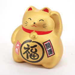 Chat tirelire doré porte-bonheur japonais maneki neko FORTUNE