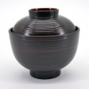 japanese black bowl with lid KOMARU KUROKEN