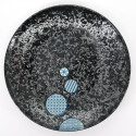 japanese black blue circles Ø25,3cm round plate MARUKOMON