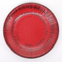 japanese Ø23,7cm round red plate NEGORO SENDAN