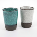 duo de tasses turquoise et blanche 8x6cm MINI CUP TORUKO WHITE