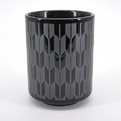 japanese black silver arrow patterns teacup YAGASURI KURO