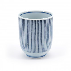 japanese white blue lines teacup SEIJI TOKUSA