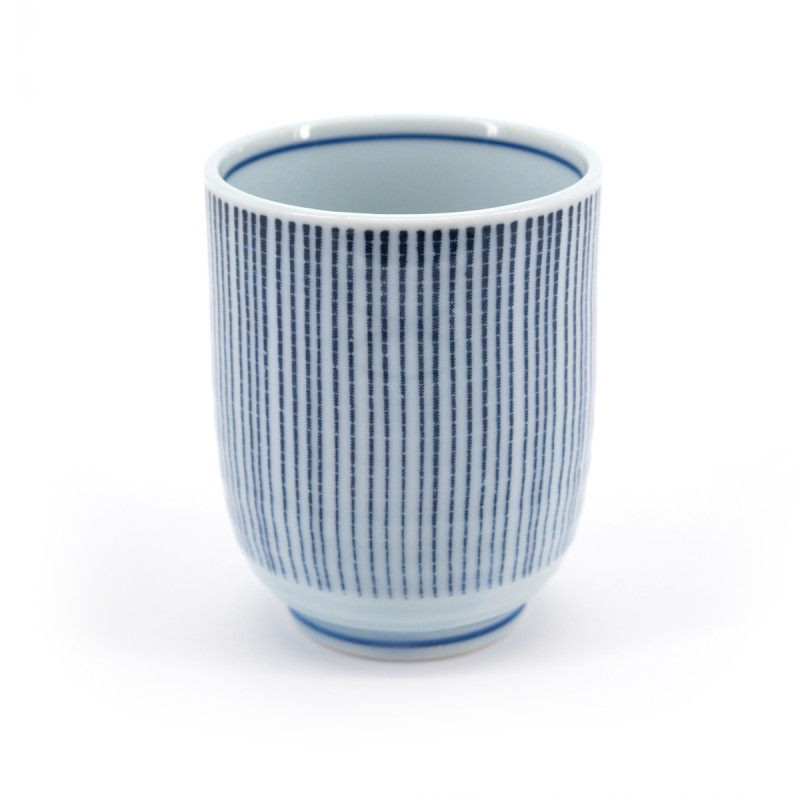 tasse blanche japonaise ligne bleues SEIJI TOKUSA