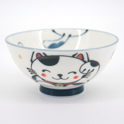 japanese little white manekineko cat bowl Ø10,5cm KURO MANEKINEKO