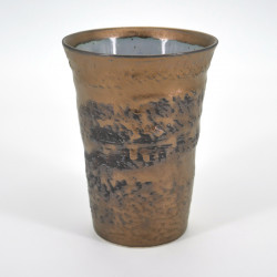 japanese golden tall cup H11,1cm in ceramic GOLD