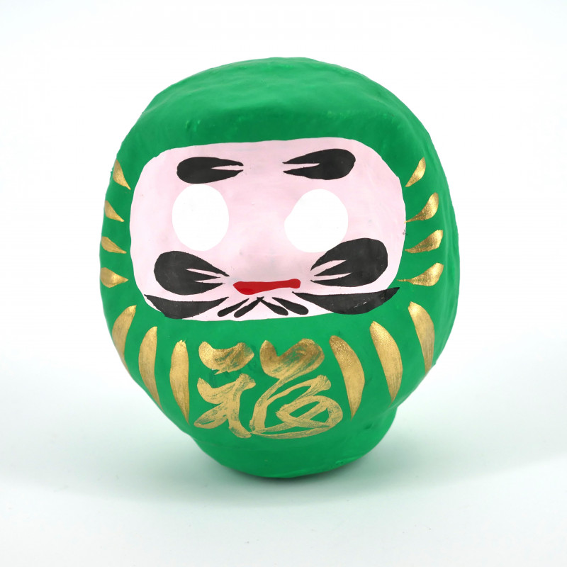 poupée japonaise okiagari DARUMA vert