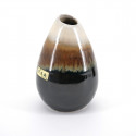 japanese soliflore brown and beige vase H10,1xØ6,4cm MINGEI HANABIN