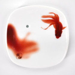white square incense holder in ceramic dream goldfish YUME KINGYO