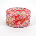 boîte à thé japonaise en papier washi plate 40g rouge