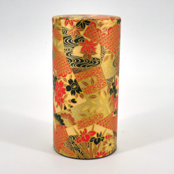 Japanese red golden tea box washi paper KOGANE