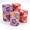 boîte à thé japonaise en papier washi 40g 100g violet rouge au choix