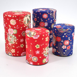 Japanese tea box washi paper 40g 100g red blue choice