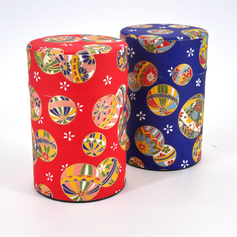 Japanese tea box washi paper 100g blue red choice