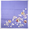 furoshiki violet en rayon japonais fleurs prune 68x68cm HIKITAUME