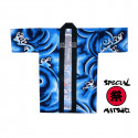 Japanese blue traditional cotton haori jacket for matsuri festival DRAGON