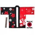 haori veste japonaise rouge en coton pour festival matsuri sakura
