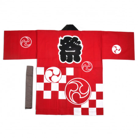 Chaqueta japonesa de algodón haori para festival de matsuri, ICHIMATSU, tablero de damas