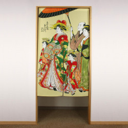 cortina japonesa amarilla de poliester, OIRAN, mujer
