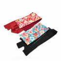ceinture obi japonaise vintage bleue ou rouge, HANA, fleurs