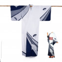 Yukata prestigio de algodón japonés para mujeres, SENSUSHIBORI, azul