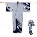 Japanese cotton prestige yukata for women HANASHIBORI blue