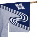 Yukata prestigio giapponese di cotone per le donne, HANASHIBORI, blu