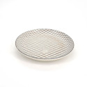 Japanese round ceramic plate, YAGASURI, white