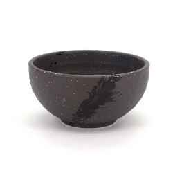 japanese soup bowl in ceramic, SUISEI, black