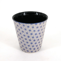 tazza da tè giapponese di ceramica, ASANOHA beige e blu