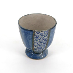 japanese teacup in ceramic SHONZUI blue patterns