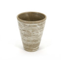 Grande tazza beige da tè giapponese di ceramica 11.2cm, KAZENOMAI, linee