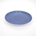 japanese blue round plate in ceramic, SEIGAIHA, waves