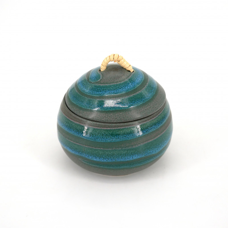 Japanische runde Tasse mit blauem Keramikdeckel NARUTO, Whirlpool