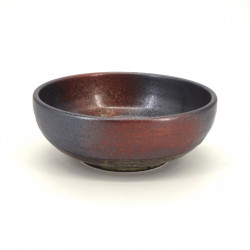 tazón de sopa japonés de cerámica Ø17x6,2cm, AKISHINO, negro herrumbre y blanco