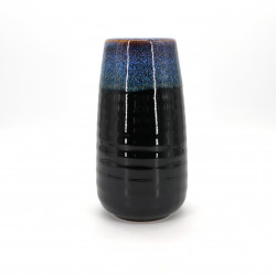 florero japonés, KUROHANABIN Ø22x11cm, negro y azul
