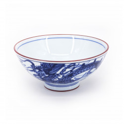kleine blaue japanische Reisschale aus Keramik, RYÛ Ø14,5cm drache