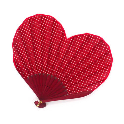 Japanischer herzförmiger Fächer, HEART, rot