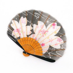 japanische schwarzer fächer 21cm für Damen, BIGSAKURA, Kirschblüten