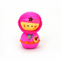 bambola giapponese, fatta di carta - okiagari, NINJYA, ninja rosa