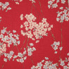 tissu rouge japonais en coton motifs fleurs fabriqué au Japon largeur 110 cm x 1m