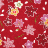 Red Japanese cotton fabric sakura and momiji patterns made in Japan width 112 cm x 1m