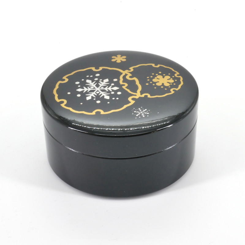 boîte à bijoux noire japonaise, YUKIWA, flocon de neige