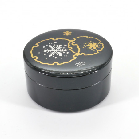 Black japanese jewelry box, YUKIWA, Snowflake