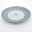 japanese blue patterns white round plate Ø26,5cm TAKO KARAKUSA