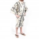 Kimono japonés happi en algodón, TAKE, bambú