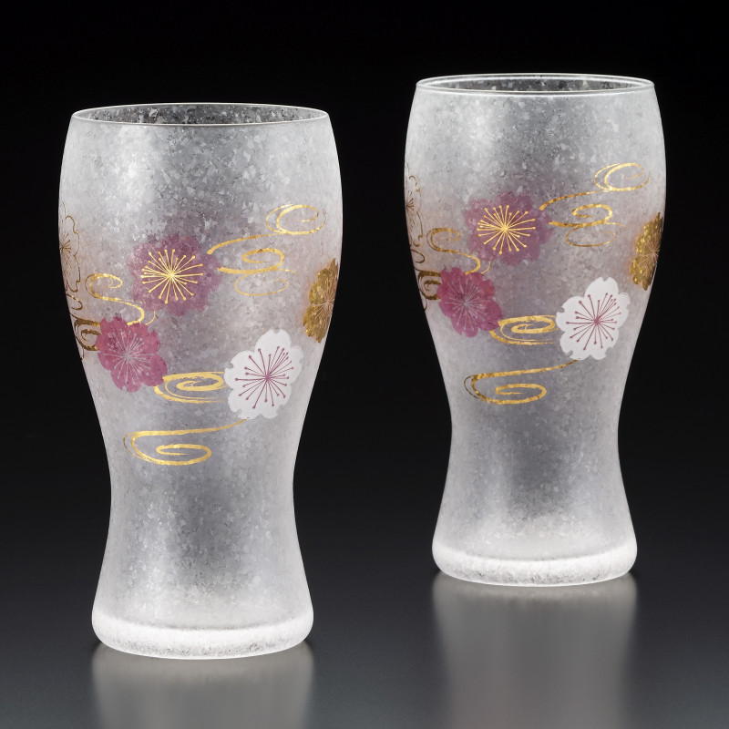 set of 2 japanese beer glasses PREMIUM KINICHIMONJI