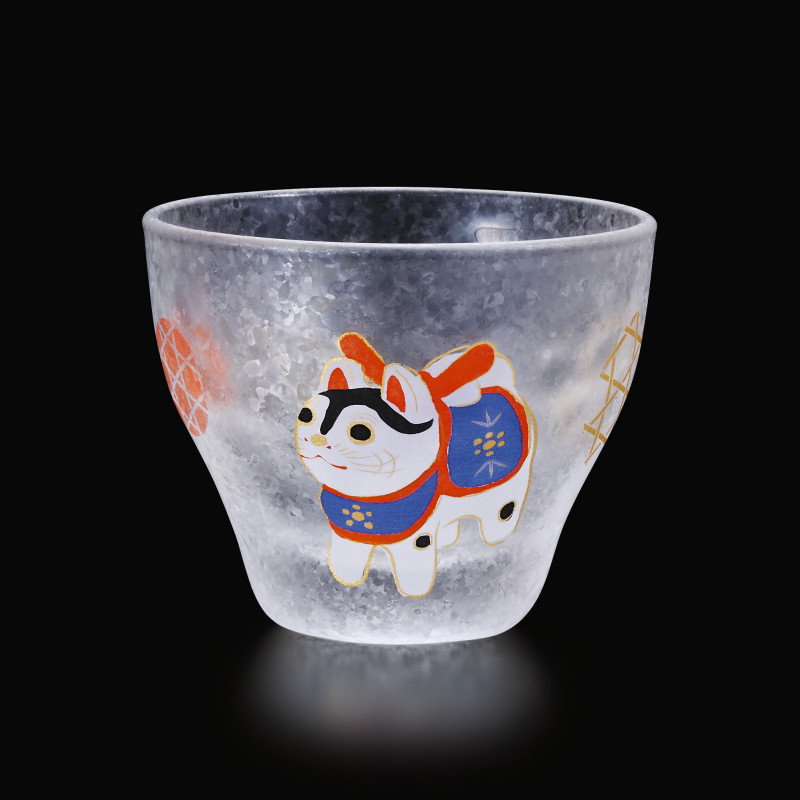 Vaso de sake japonés con motivo de perro - GARASU INU