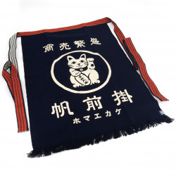 Delantal tradicional de algodón japonés Manekineko, MAEKAKE LUCKYCAT