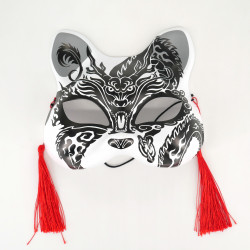 Japanese black and white cat mask - NEKOMASUKU